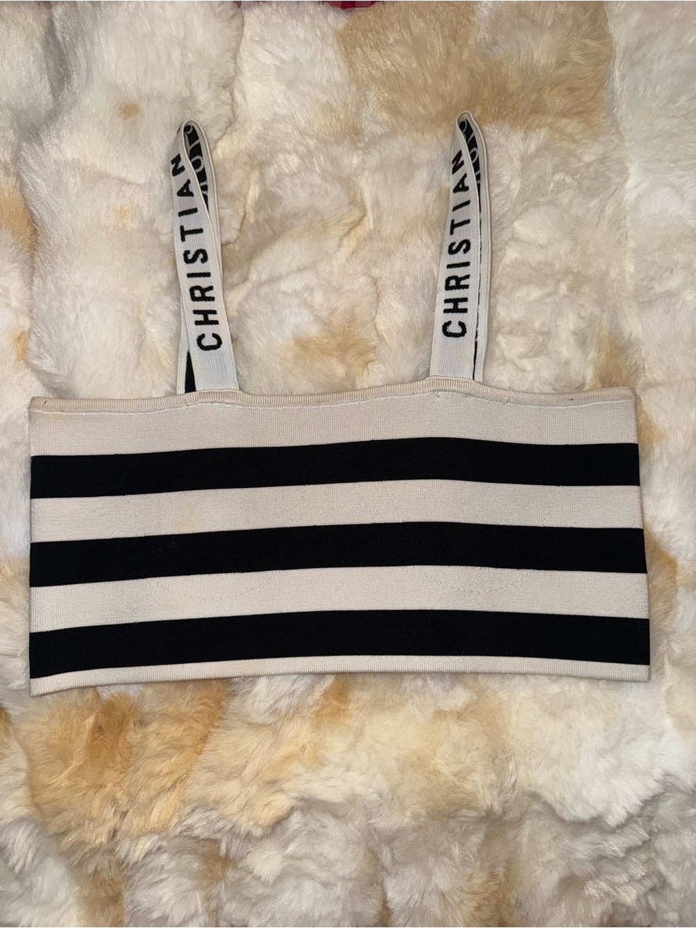 Dior Black & White Embroidered Strap Top - Picture 2 of 4